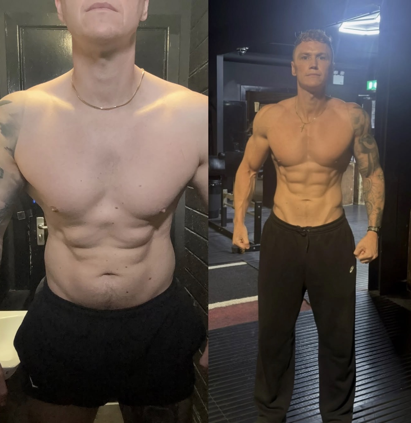 Client transformation showing progress before and after coaching